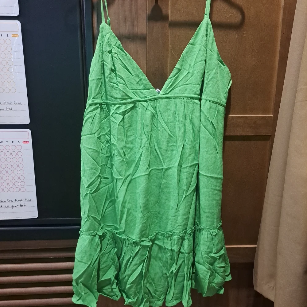 Garage green babydoll dress - Picture 3 of 4